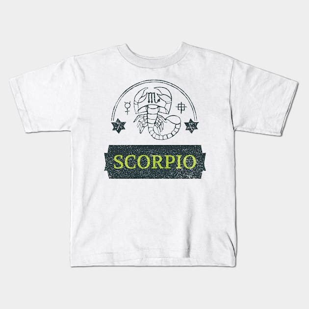 Scorpio Zodiac Sign Kids T-Shirt by Creativity Apparel